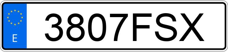 Registreringsnumret 3807FSX har FORD FOCUS