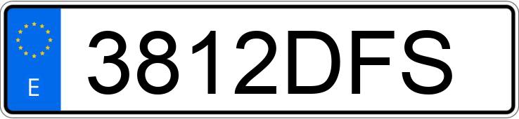 Numer rejestracyjny 3812DFS posiada SEAT IBIZA