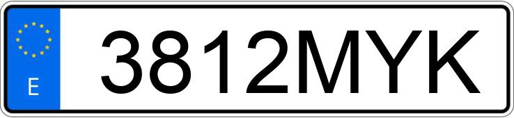 Numer rejestracyjny 3812MYK posiada AUDI RS5