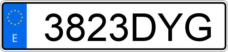 Numer rejestracyjny 3823DYG posiada VOLKSWAGEN NEW BEETLE