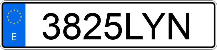 Numer rejestracyjny 3825LYN posiada TOYOTA YARIS