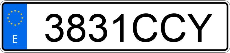 Numer rejestracyjny 3831CCY posiada CITROEN XSARA
