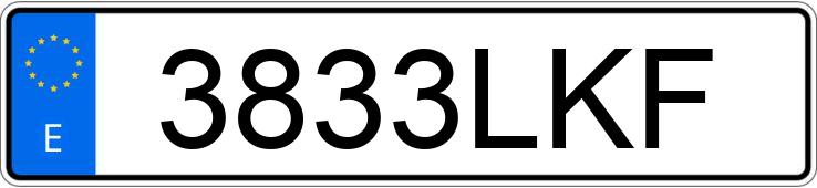 Numer rejestracyjny 3833LKF posiada CITROEN JUMPY