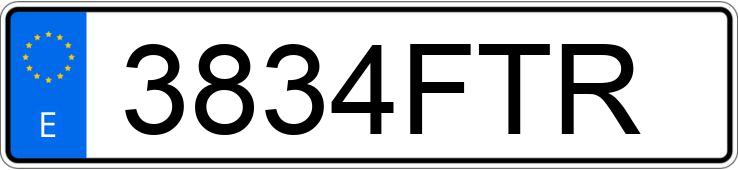 Numer rejestracyjny 3834FTR posiada BMW SERIE 3