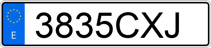 Numer rejestracyjny 3835CXJ posiada CITROEN XSARA