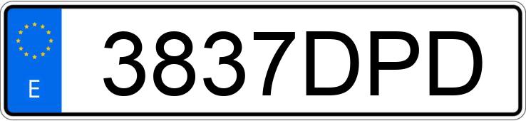 Numer rejestracyjny 3837DPD posiada RENAULT KANGOO