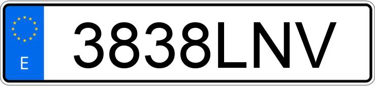 Numer rejestracyjny 3838LNV posiada SEAT IBIZA