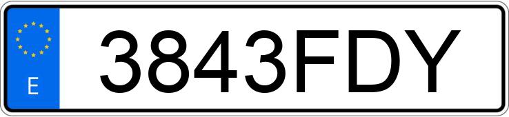 Numer rejestracyjny 3843FDY posiada AUDI A4