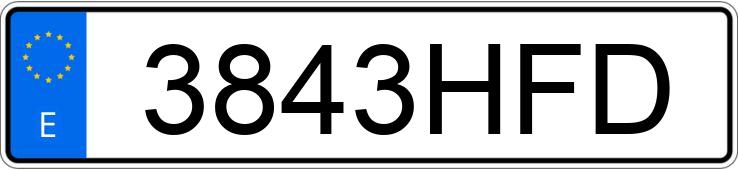 Numer rejestracyjny 3843HFD posiada OPEL ZAFIRA