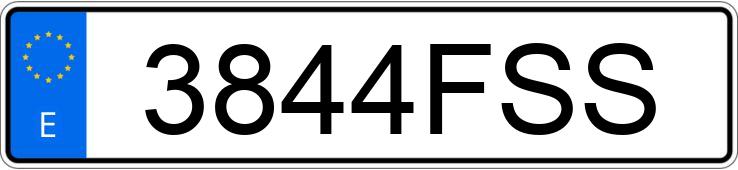 Registreringsnummer3844FSS har TOYOTA AURIS