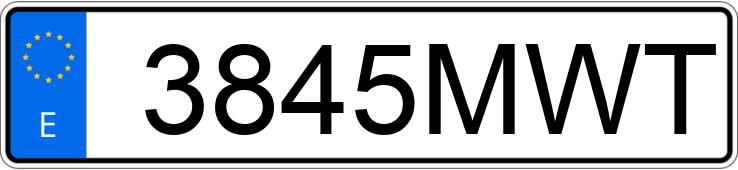 Numer rejestracyjny 3845MWT posiada HONDA CBR 650