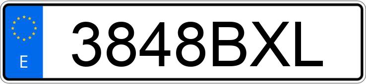 Numer rejestracyjny 3848BXL posiada RENAULT KANGOO