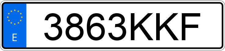 Numer rejestracyjny 3863KKF posiada VOLKSWAGEN GOLF
