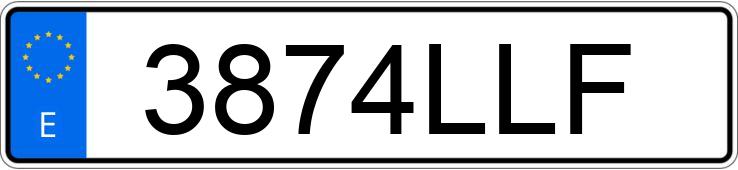 Numer rejestracyjny 3874LLF posiada VOLKSWAGEN GOLF