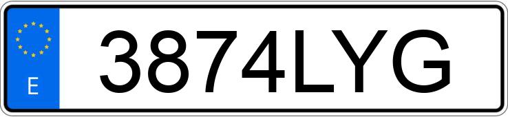 Numer rejestracyjny 3874LYG posiada PEUGEOT RIFTER