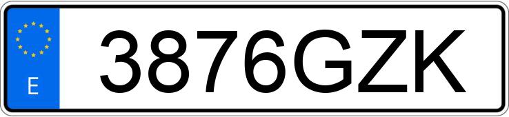 Numer rejestracyjny 3876GZK posiada TOYOTA HI-ACE