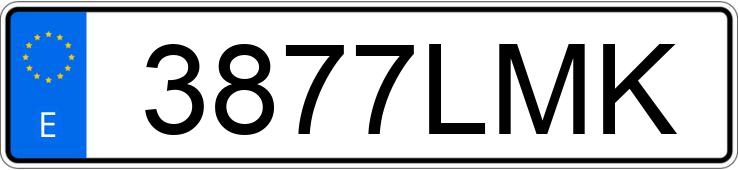 Numer rejestracyjny 3877LMK posiada VOLKSWAGEN GOLF