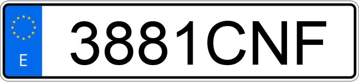 Numer rejestracyjny 3881CNF posiada AUDI TT