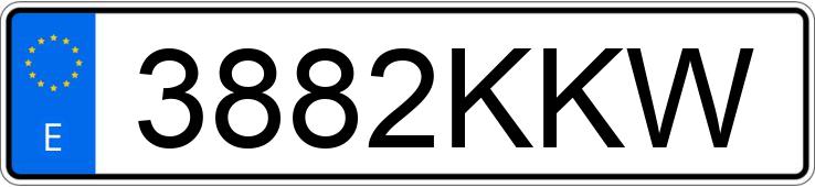 Numer rejestracyjny 3882KKW posiada RENAULT MASTER