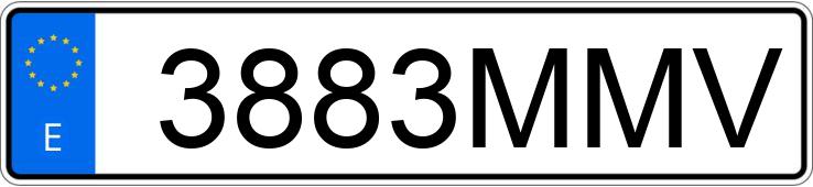Numer rejestracyjny 3883MMV posiada TESLA MODEL 3