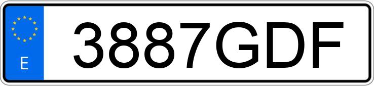 Numer rejestracyjny 3887GDF posiada VOLKSWAGEN GOLF