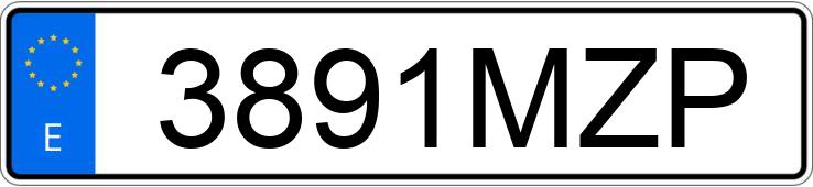 Die Registrierungsnummer 3891MZP hat MERCEDES E (212-207)