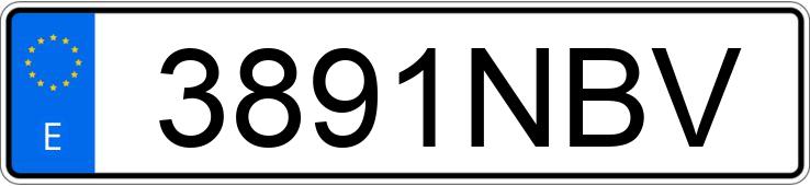 Numer rejestracyjny 3891NBV posiada VOLKSWAGEN GOLF