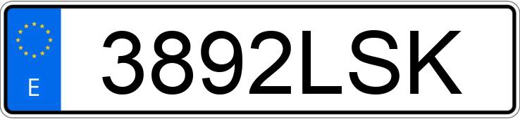 Numer rejestracyjny 3892LSK posiada VOLKSWAGEN GOLF