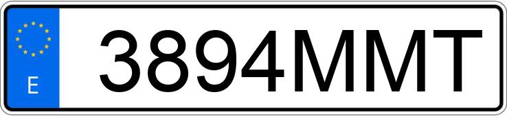 Numer rejestracyjny 3894MMT posiada VOLKSWAGEN GOLF