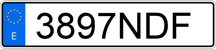 Numer rejestracyjny 3897NDF posiada VOLKSWAGEN GOLF