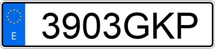 Numer rejestracyjny 3903GKP posiada VOLKSWAGEN GOLF