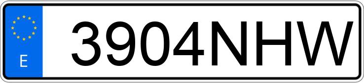 Numer rejestracyjny 3904NHW posiada FORD S-MAX