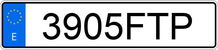 Numer rejestracyjny 3905FTP posiada TOYOTA AURIS