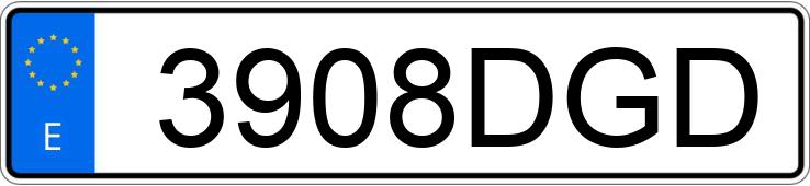 Numer rejestracyjny 3908DGD posiada VOLKSWAGEN TOURAN