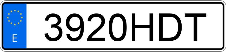 Numer rejestracyjny 3920HDT posiada SEAT IBIZA