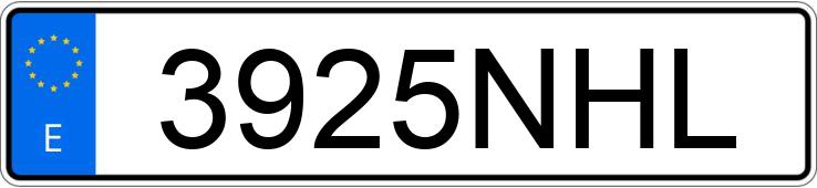 Numer rejestracyjny 3925NHL posiada SEAT IBIZA