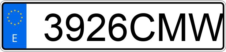 Numer rejestracyjny 3926CMW posiada VOLKSWAGEN GOLF