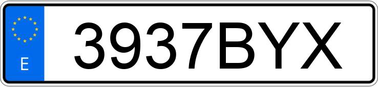 Numer rejestracyjny 3937BYX posiada SEAT IBIZA