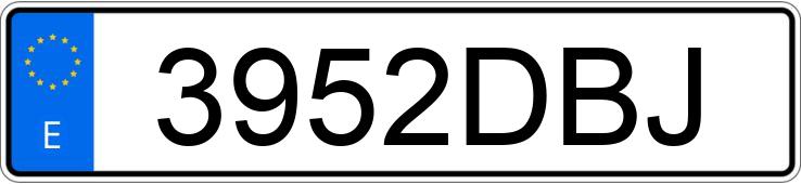 Die Registrierungsnummer 3952DBJ hat HONDA CIVIC