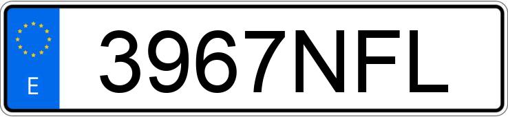 Numer rejestracyjny 3967NFL posiada LEXUS NX 300 H