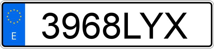 Numer rejestracyjny 3968LYX posiada SEAT IBIZA