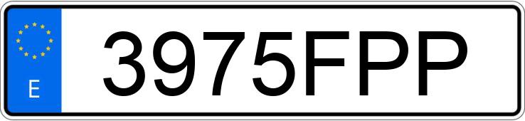 Die Registrierungsnummer 3975FPP hat VOLKSWAGEN GOLF