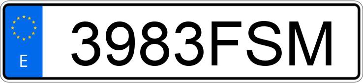 Numer rejestracyjny 3983FSM posiada PORSCHE CAYMAN