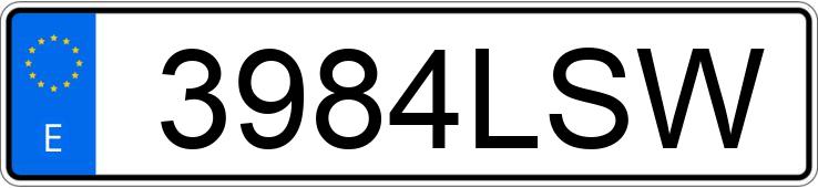 Numer rejestracyjny 3984LSW posiada BMW X6