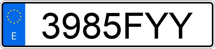 Numer rejestracyjny 3985FYY posiada TOYOTA AURIS