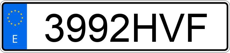 Numer rejestracyjny 3992HVF posiada VOLKSWAGEN GOLF