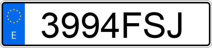 Numer rejestracyjny 3994FSJ posiada VOLKSWAGEN GOLF