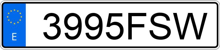 Numer rejestracyjny 3995FSW posiada TOYOTA YARIS