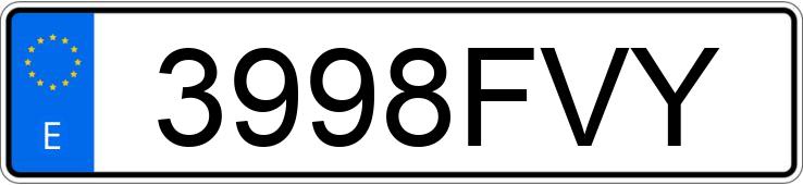 Numer rejestracyjny 3998FVY posiada BMW SERIE 3