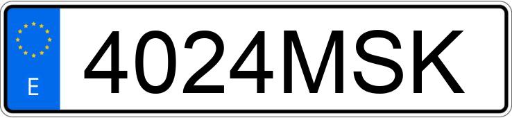 Numer rejestracyjny 4024MSK posiada MG MG3